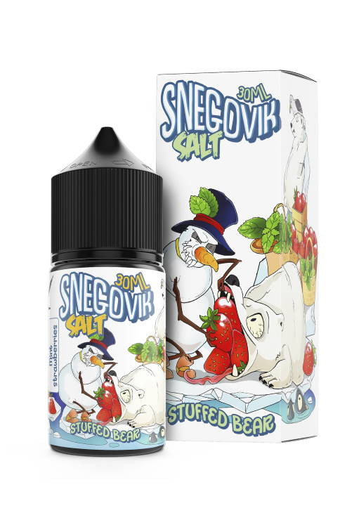 Жидкость SALT Snegovik 30мл 20мг STRONG - STUFFED BEAR (Клубника, мята, холодок )