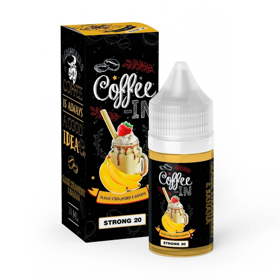 Жидкость SALT COFFEE-IN 30мл 20мг STRONG - Glace Strawberry and Banana (Гляссе с клубникой и бананом