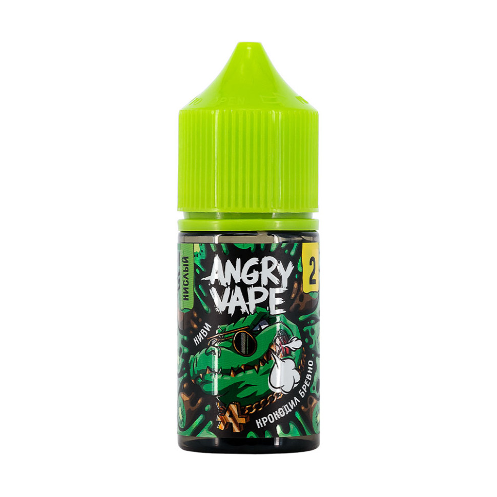 Жидкость SALT Angry Vape 30мл 20мг (Sour) - Крокодил Бревно (киви)