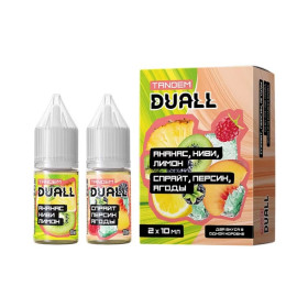 Жидкость SALT Duall Tandem 20mg 2 по 10 мл - Ананас киви лимон. Спрайт персик ягоды.