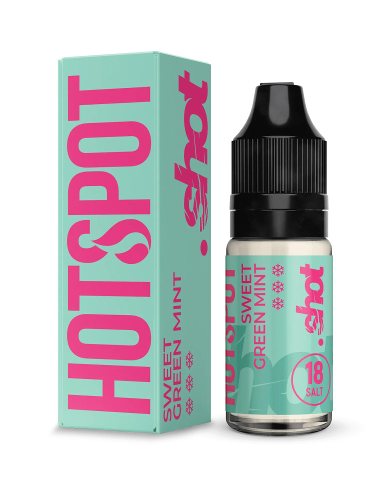 Жидкость SALT HOTSPOT Shot 10мл 18мг - Sweet green mint (Сладкая зеленая мята)