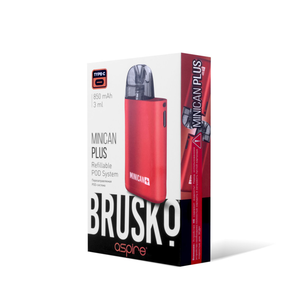 POD-система Brusko Minican Plus Gloss - Красный