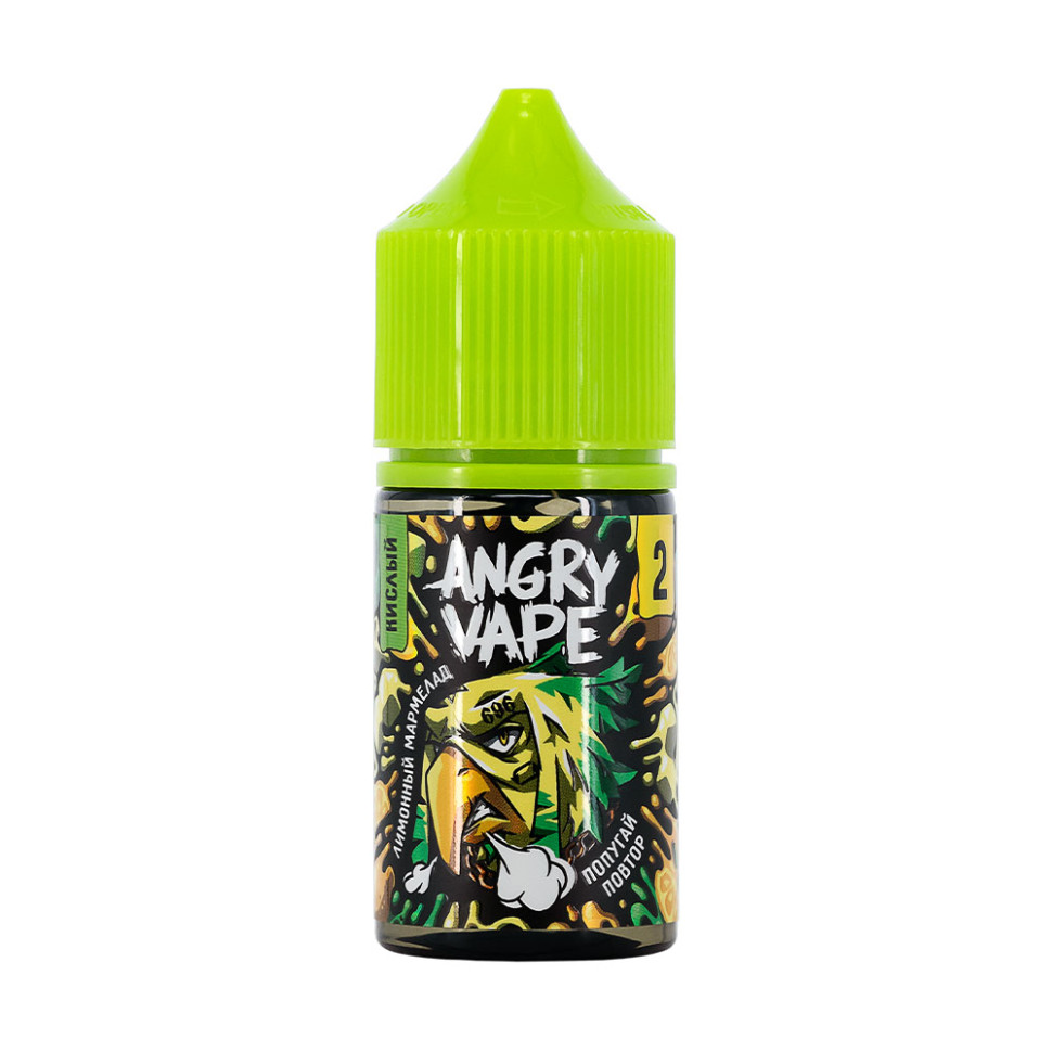 Жидкость SALT Angry Vape 30мл 20мг (Sour) - Попугай Повтор (лимонный мармелад)