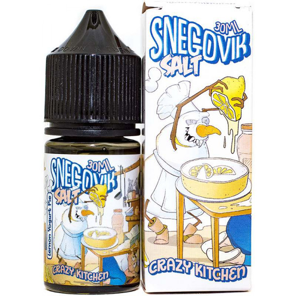 Жидкость SALT Snegovik 30мл 20мг - CRAZY KITCHEN (Пирог, лимон, крем, ваниль, йогурт)