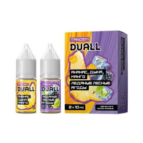 Жидкость SALT Duall Tandem 20mg hard 2 по 10 мл - Ананас дыня манго. Ледяные лесные ягоды.