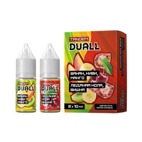 Жидкость SALT Duall Tandem 20mg hard 2 по 10 мл - Банан киви манго. Ледяная Кола вишня.