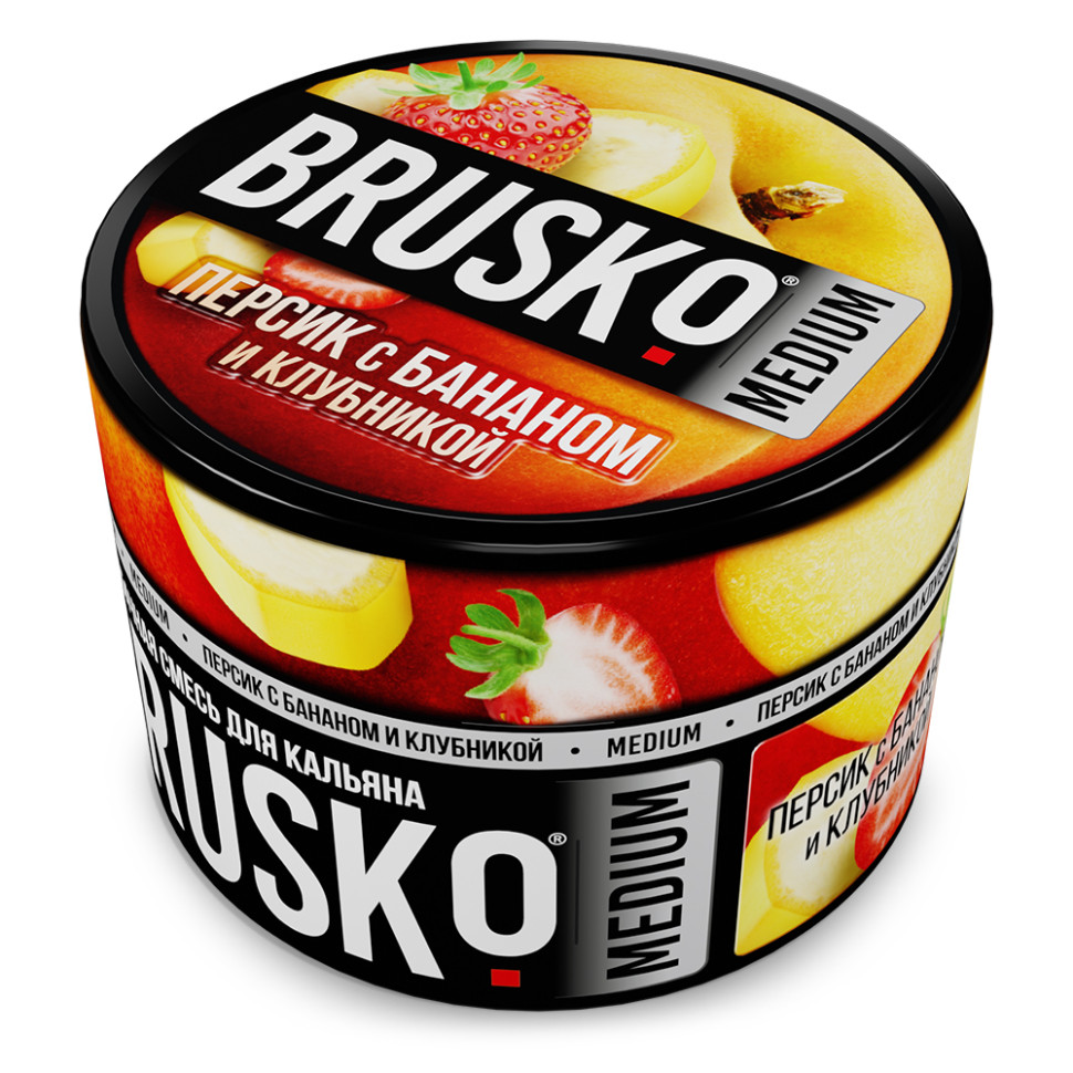 Brusko 50гр Персик с бананом и клубникой