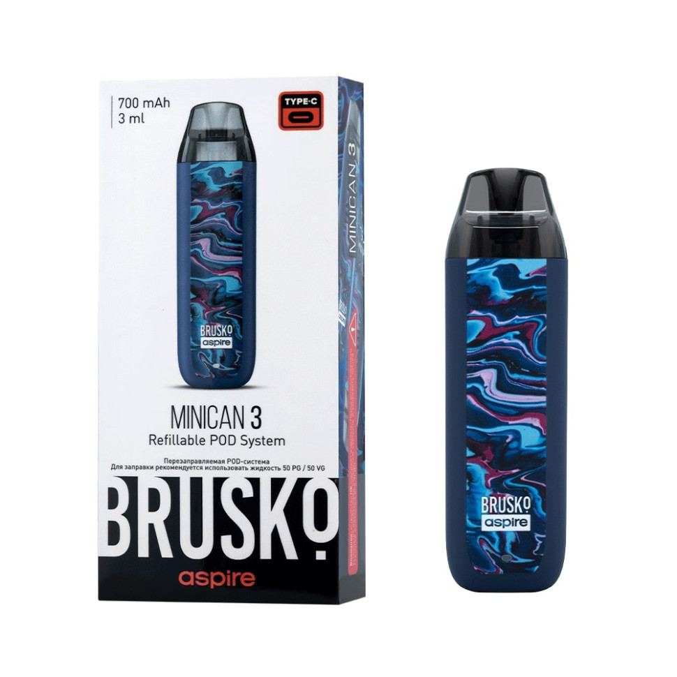 POD-система Brusko Minican 3 - Тёмно-синий флюид