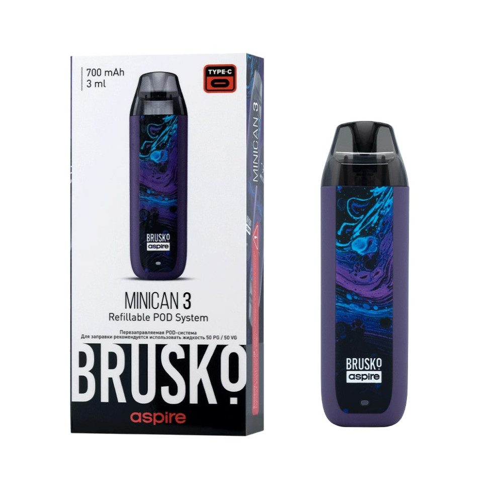 POD-система Brusko Minican 3 - Тёмно-фиолетовый флюид