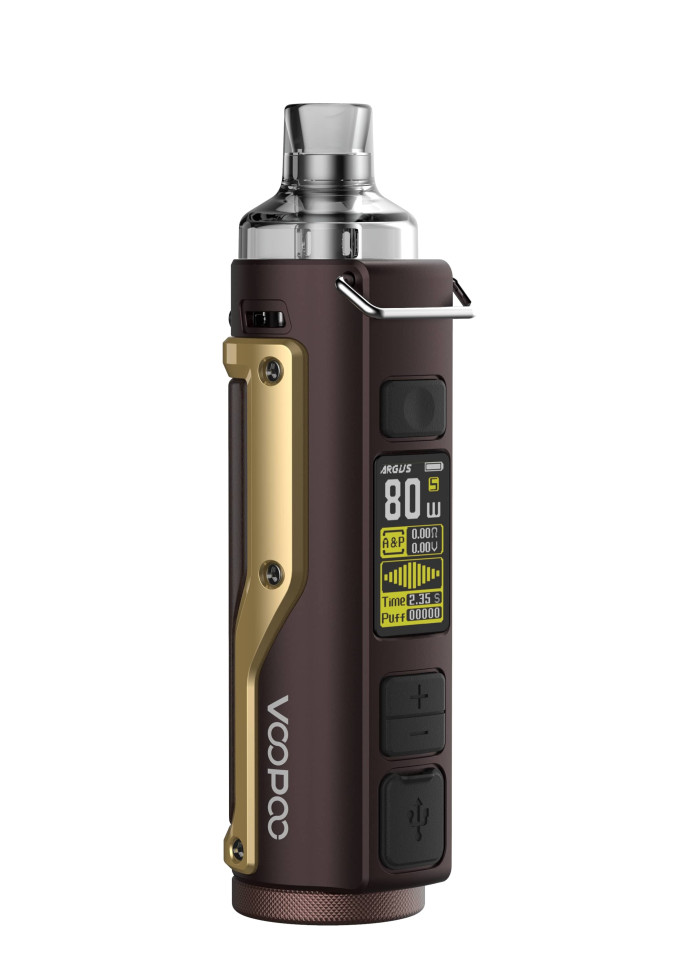 POD-система Voopoo Pro Argus Dark Coffee & Titanium Gold - Темный кофе и золото титана