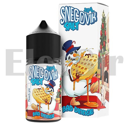Жидкость SALT Snegovik 30мл 20мг STRONG - BAD DINNER (Пирог, персик, клубника)