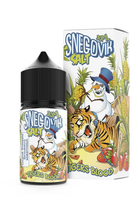 Жидкость SALT Snegovik 30мл 20мг STRONG - TIGERS BLOOD (Арбуз, кокос, ананас, клубника)