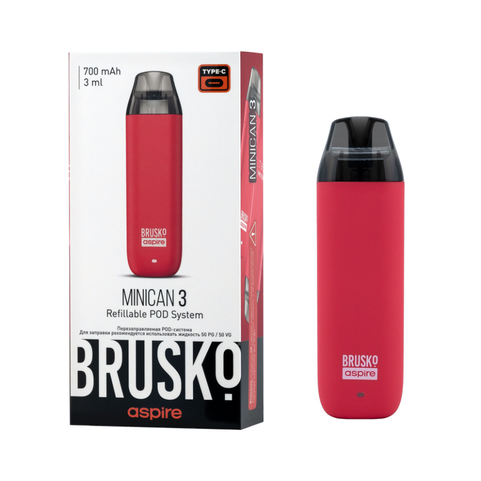 POD-система Brusko Minican 3 - Светло-красный