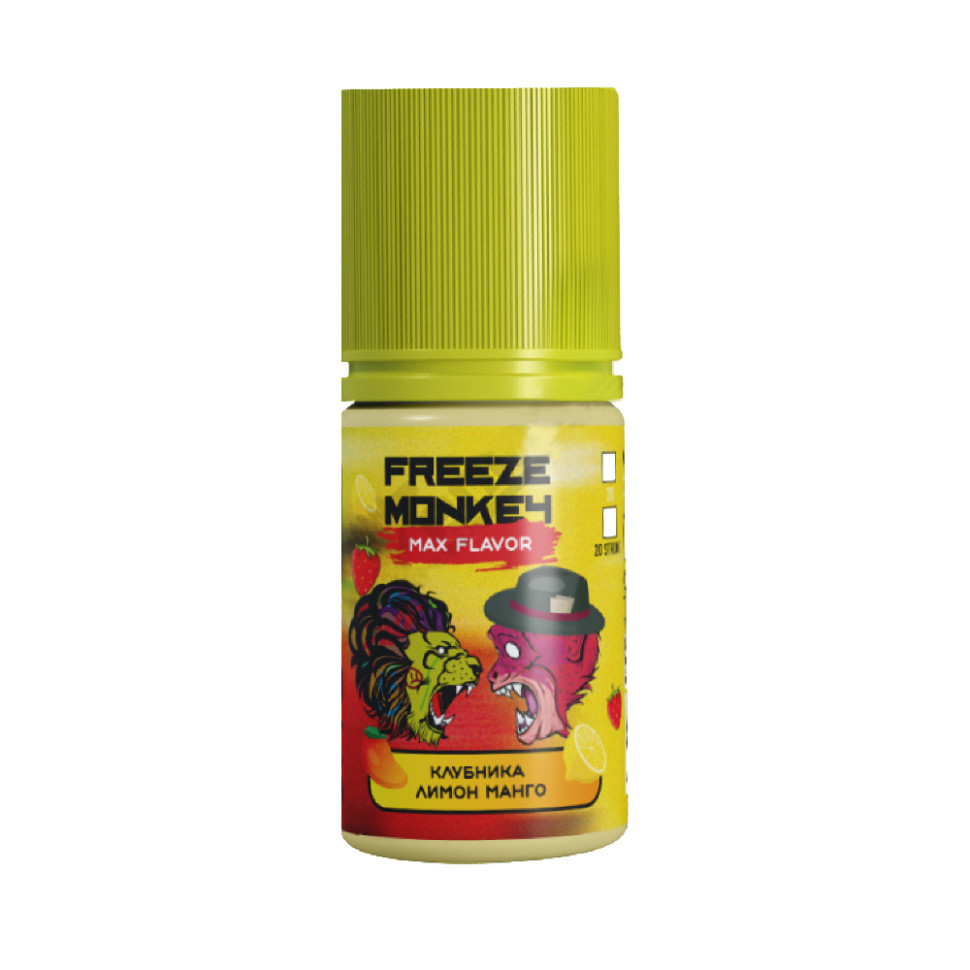 Жидкость SALT Freeze Monkey MAX FLAVOR 30мл 20мг STRONG - Клубника Лимон Манго